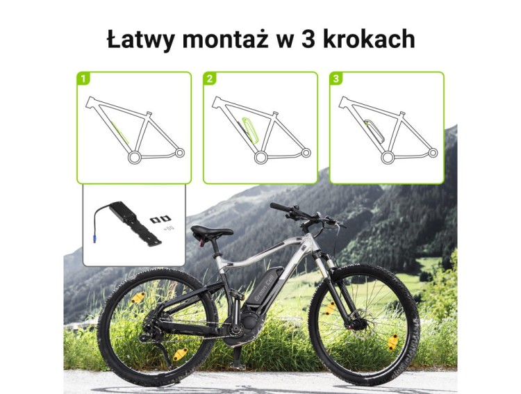 BATERIA GREEN do roweru elektrycznego  48V 18A 864 Wh