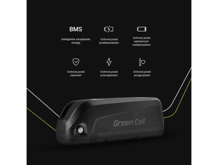 BATERIA GREEN do roweru elektrycznego  48V 18A 864 Wh