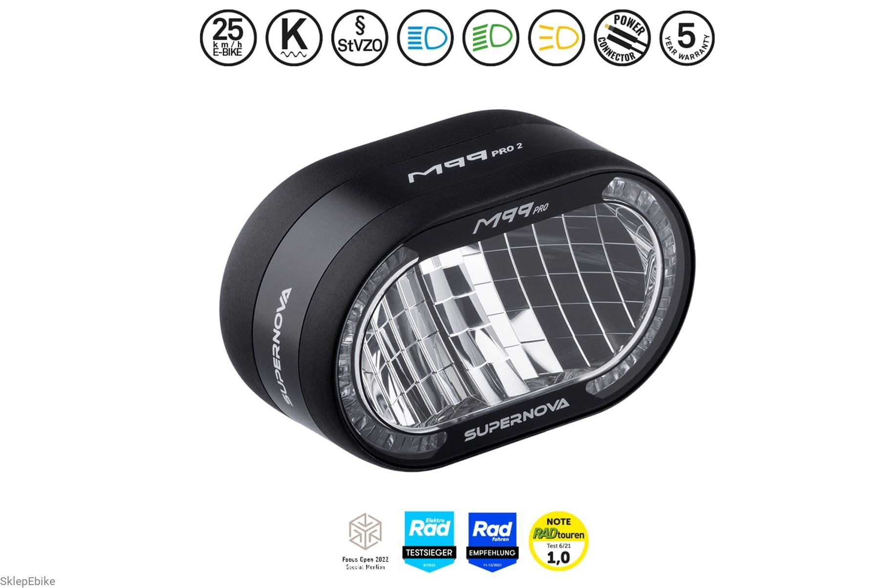 Supernova M99 Pro 2 lampka do e-bike ( 25 km/h )  