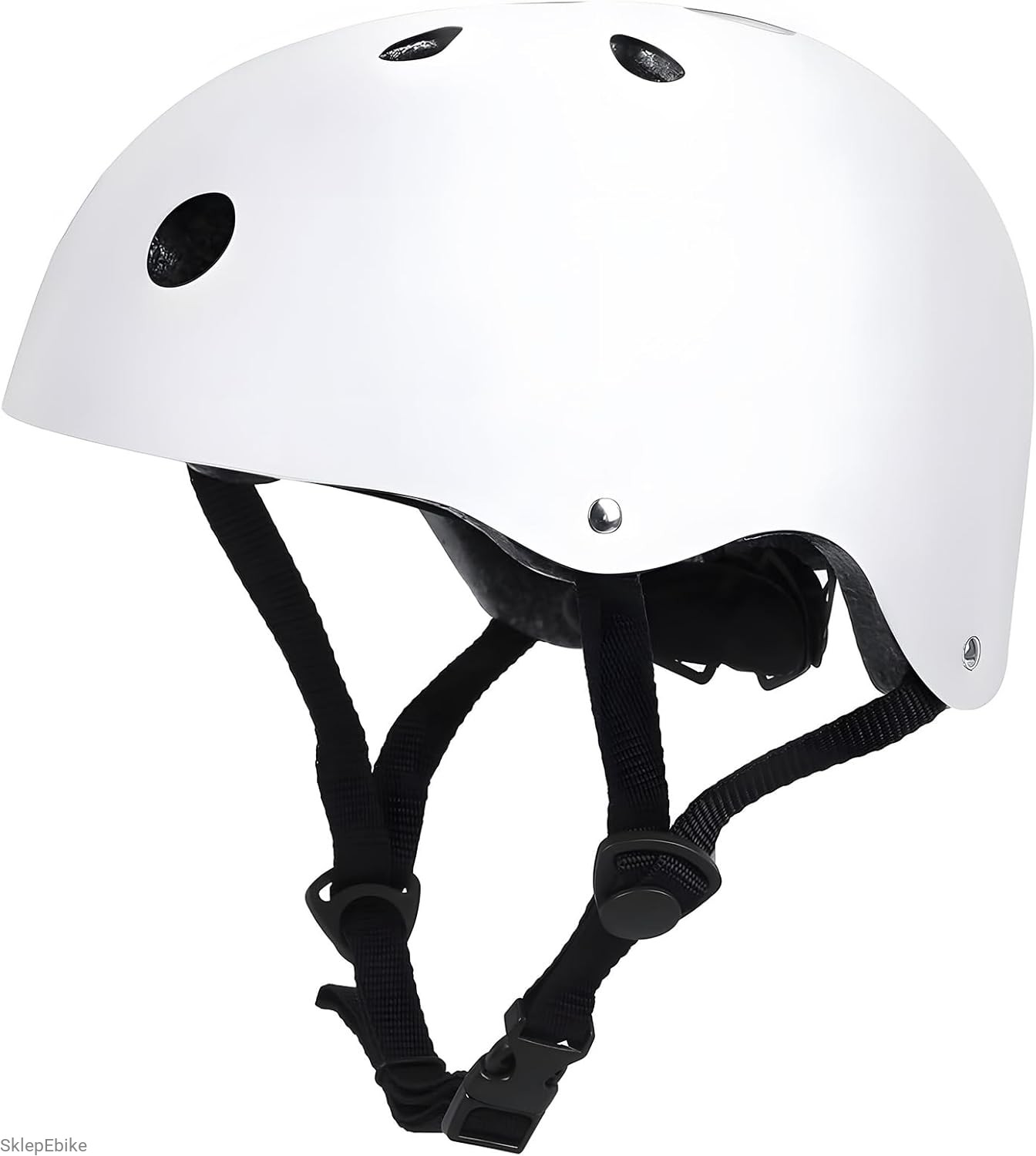 Kask rowerowy na deskorolkę rolki hulajnogę matowy biały